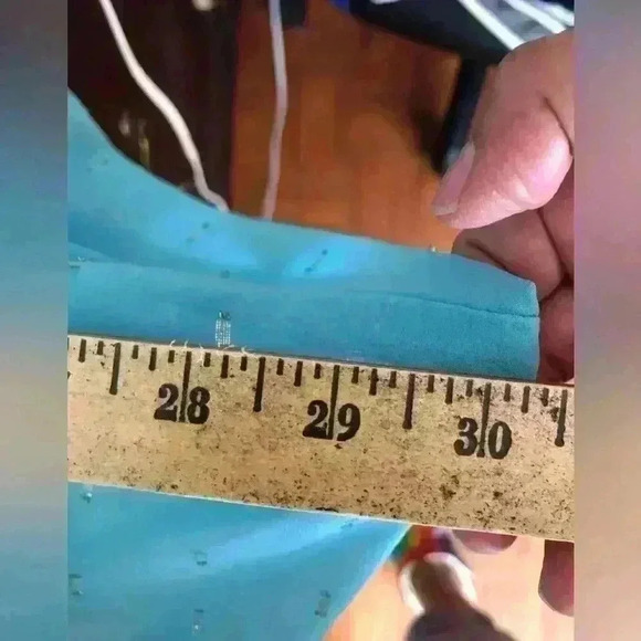 Liz Claiborne Caravan Aqua Wave Sheer Short Sleeve Top 3X - Picture 5 of 10